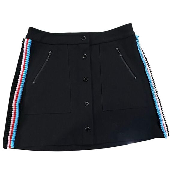 NWOT Juicy Couture Black Label SZ 4 Ponte Knit Preppy Snap Button Up Mini Skirt - Picture 5 of 16